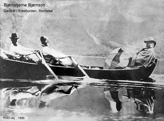 Bjørnstjerne Bjørnson i geitbåt på Eresfjorden, 1896.
