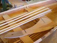 Ror og �rer til Oselvar - The rudder and oars for an Oselvar faering